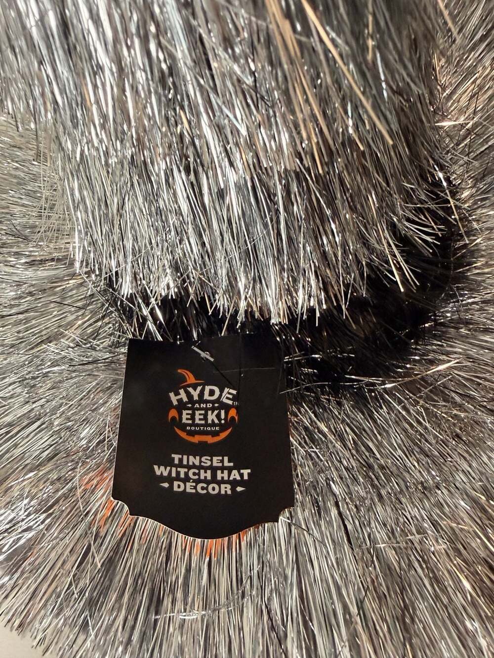 Hyde and Eek! Boutique Tinsel Witch Hat Décor Silver Halloween